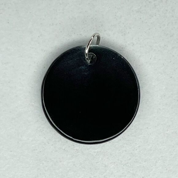 Black and Gray Ombre Shell Upcycled Pendant - Picture 3 of 5